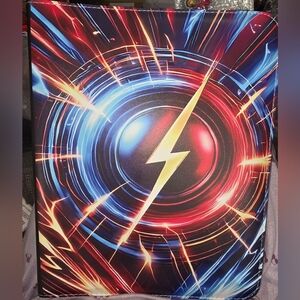 Trading Card Storage Binder Lightening Bolt Art - 9 Card Sheets